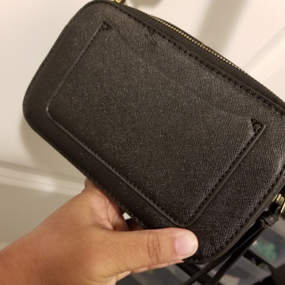 Black Designer Style Leather Crossbody Bag - Picture 5 of 5